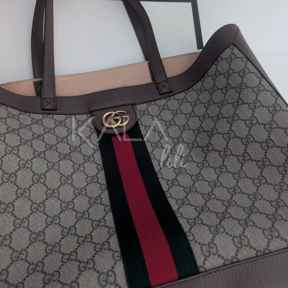 Gucci Brown GG Supreme Ophidia Soft Tote - Picture 4 of 15